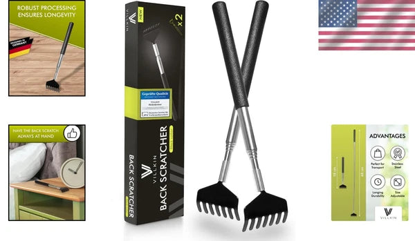 Stainless Steel 2-Pack Telescopic Back Scratcher