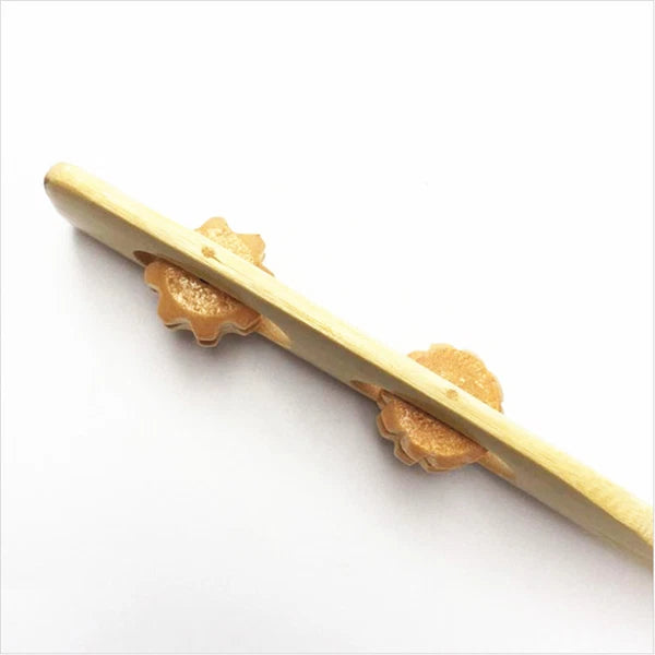 2PC Bamboo Double Ball Rolling Tickling Rake Back Scratcher Pick Itch Stick &&