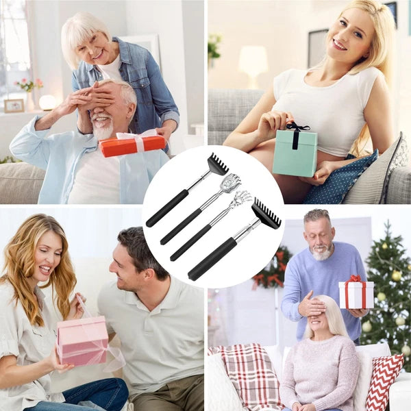 Back Scratcher Gift Set 4 Pack Upgraded Portable Extendable Stainless Steel T...