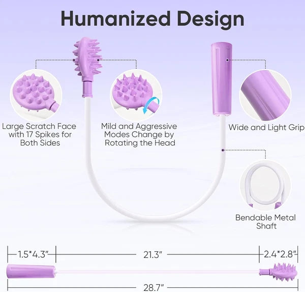 Upgraded Curved Back Scratcher Women 360 Reach Effortless Flexible Backscratcher