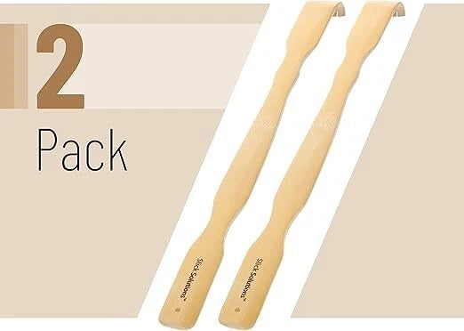 2Pcs Wooden Bamboo Back Scratcher Long Handle Itch Relief Finger-Like Scratchers