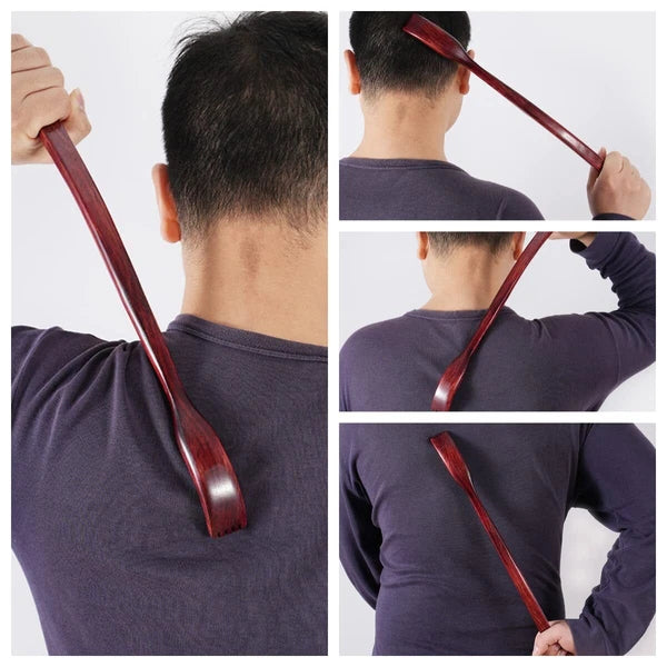 ITCHY-BAN Oversized Wooden Back Scratcher 18'' Extended Curved Handle for Bet...