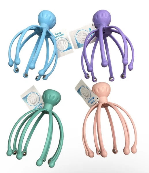 Head Massager Scratcher Neck Massage Scalp Relax Calm Stress Relief Octopus -NEW