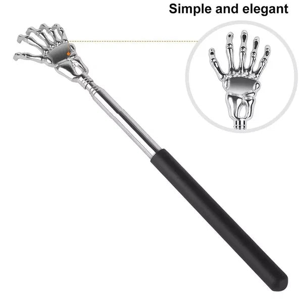 Skeleton / RAKE BACK SCRATCHER Metal Extending Massager Telescopic Portable UK
