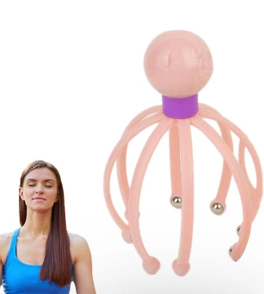 Head Massager Scratcher Neck Massage Scalp Relax Calm Stress Relief Octopus -NEW