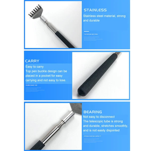 2Pcs Retractable Back Scratcher Portable Stainless Steel Scratching Tool 20‑6 DC