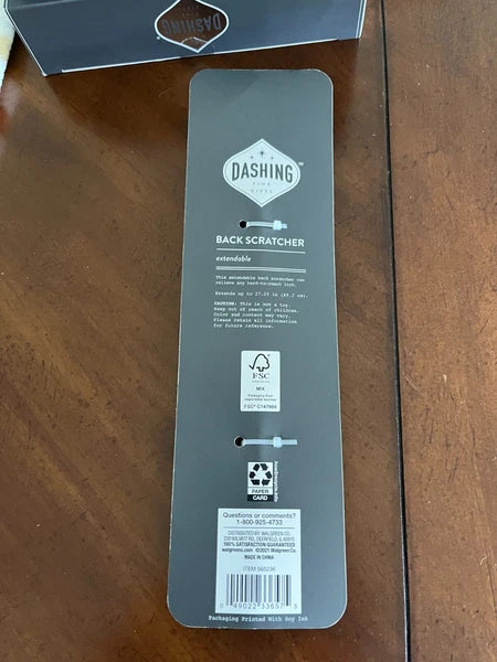 Dashing Back Scratcher Extendable Black & Silver extends up to 27.25 inches