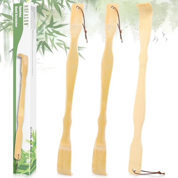 3 Pack Wooden Bamboo Back Scratcher for Adults Men Women, Small Funny Gifts for