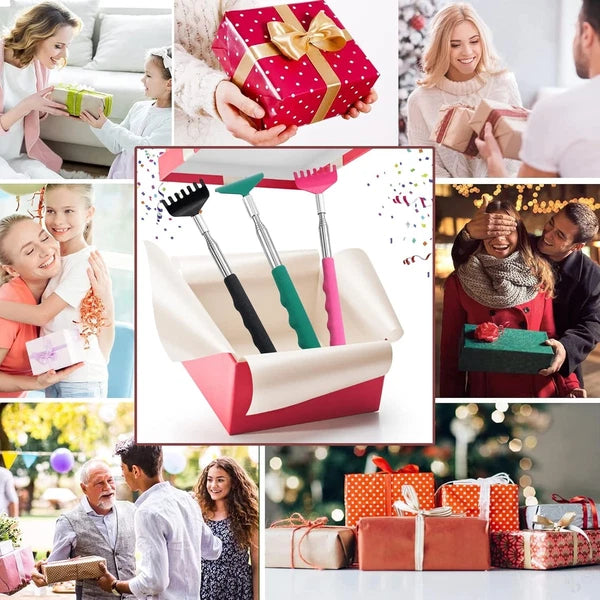 3 Pack Extendable Back Scratcher, Stainless Steel Portable Telescoping Back...