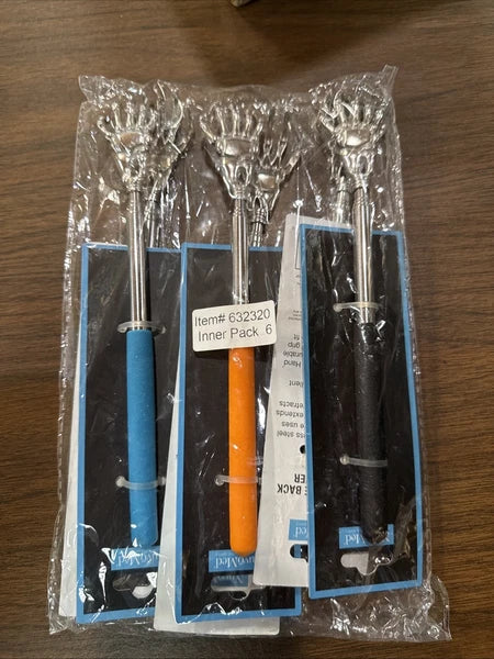 6 Pack Telescoping Back Scratcher - Bear Claw Back Scratchers - Portable Extenda