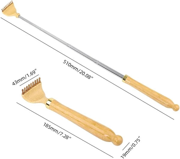 Bamboo Back Scratcher for Easy to Reach Itch Point Self-Therapeutic Telescopi...