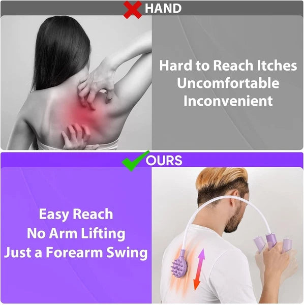 Curved Back Scratcher,360° Reach Effortless Flexible Backscratcher Long Bendable