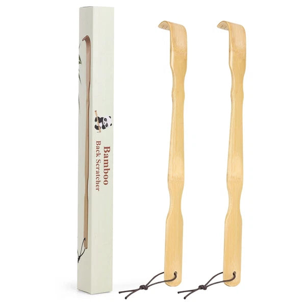 2 Pack Bamboo Back Scratcher 17" Long Handle for Adults with Gift Packaging