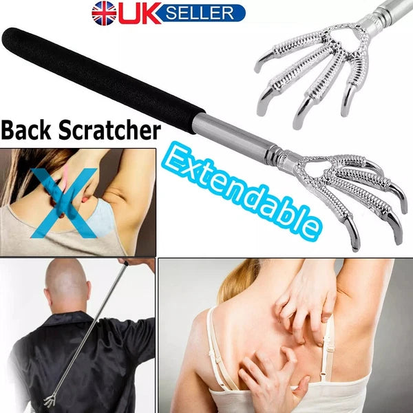 BACK SCRATCHER EXTENDABLE CLAW METAL RAKE TELESCOPIC MASSAGER PORTABLE ITCH