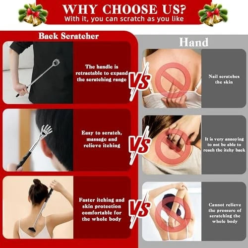 Back Scratcher Extendable Christmas Gifts Stocking Stuffer for Men Women Dad