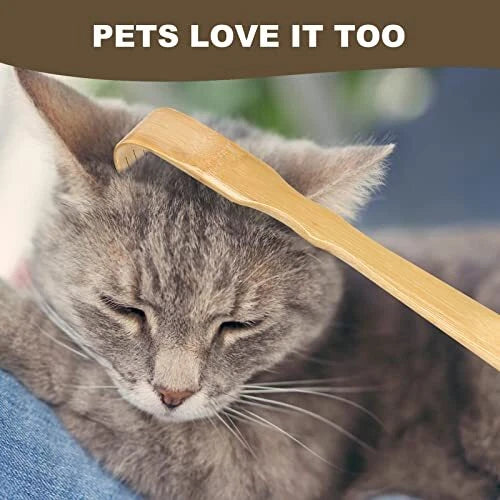 Bamboo Wood Back Scratcher with Long Handle for Back Scratching Itches, 4 Pack