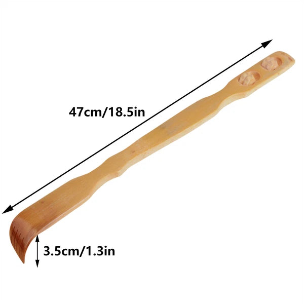 2PC Bamboo Double Ball Rolling Tickling Rake Back Scratcher Pick Itch Stick &&