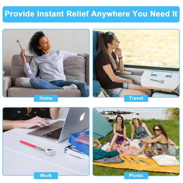 12 Pack Telescoping Back Scratcher Bear Claw Back Scratchers with Rubber Handle