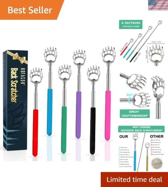 6 Pack Extendable Back Scratchers - Perfect Gifts for Dad & Special Occasions