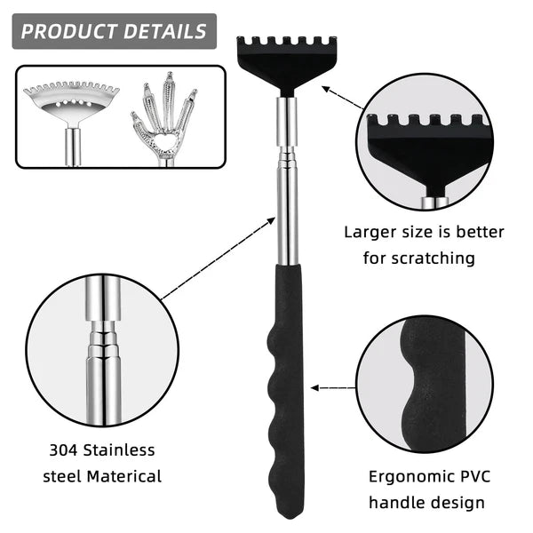 Back Scratcher 3 Pack Different Design Stainless Telescopic Back Scratchers
