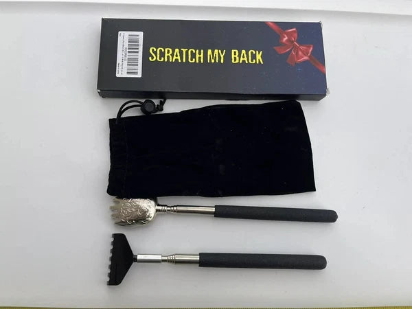 Unique 2 Pack Back Scratcher with Gift Bag - Premium Portable Metal Telescoping