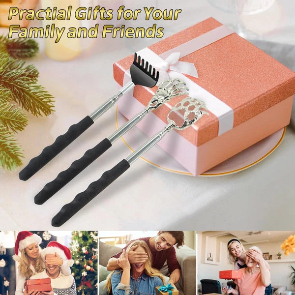 3 Pcs Different Design Telescopic Back Scratchers, Portable Extendable Back Mass