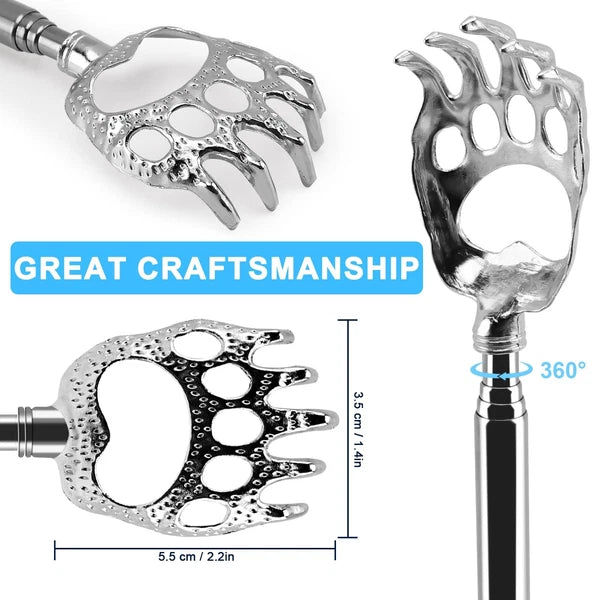12 Pack Telescoping Back Scratcher Bear Claw Back Scratchers with Rubber Handle