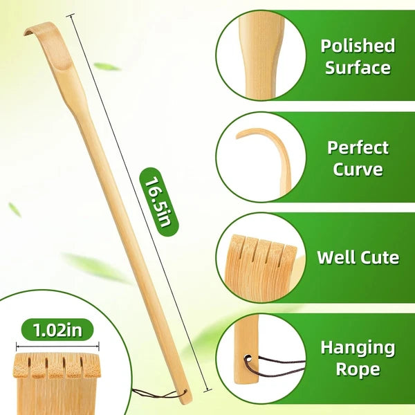 Eco-Friendly 8-Pack Bamboo Back Scratcher Set - Perfect Gift for Father's Day