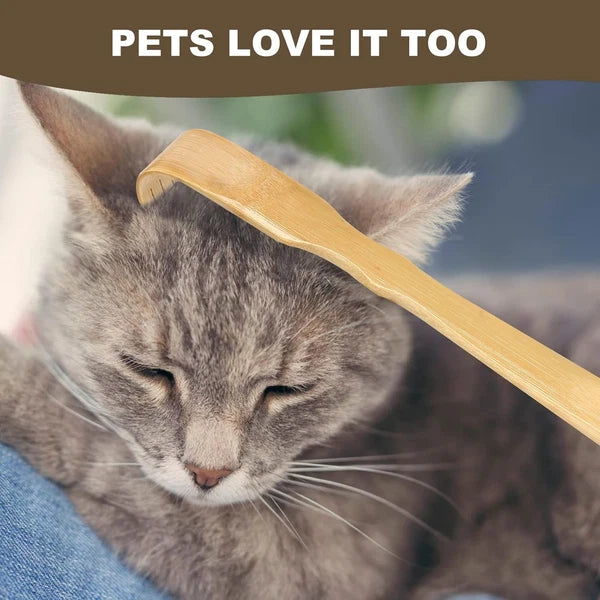 3 Pack Wooden Back Scratcher, 17 Inch Curved Long Handle Bend 3 Pack, Bamboo