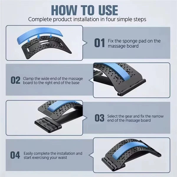 Back Stretcher for Lower Back Pain Relief, Back Cracking Device, Multi-Level