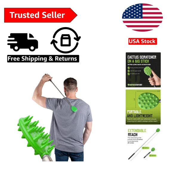 Dual-Sided Telescopic Back Scratcher, 29-Inch Long for Ultimate Itch Relief