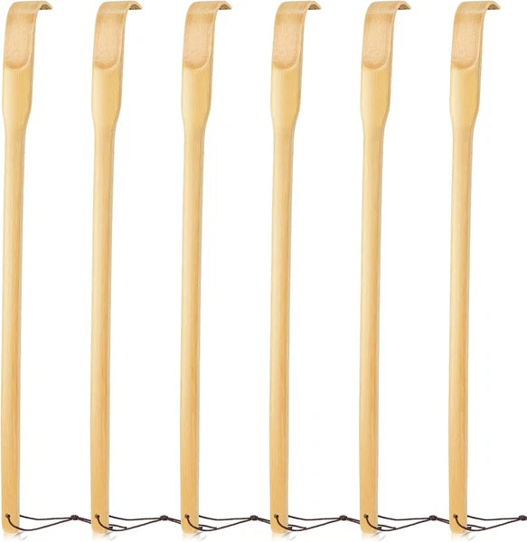 Renook Back Scratcher, 16.5In Pack of 6, Traditional Finger-Like Bamboo Wooden B