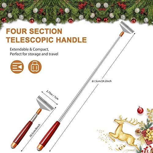 Back Scratcher with Detachable Heads Metal Backscratchers Extendable for Wome...