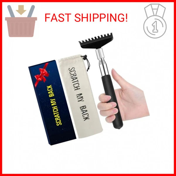 Oversized Portable Extendable Back Scratcher, Upgraded Metal Stainless Steel Tel