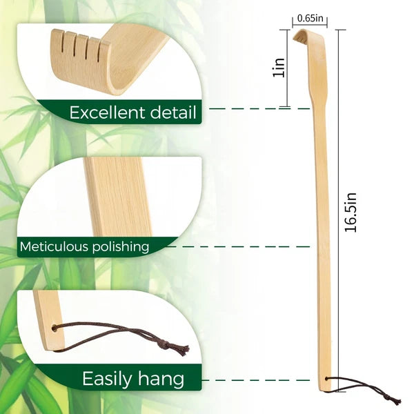 4 Pack Long Bamboo Wood Back Scratcher Provide Instant Relief from Itching