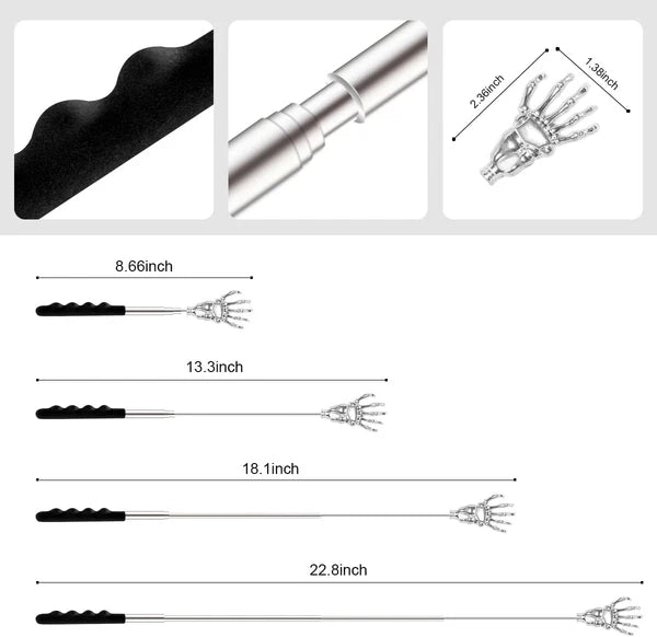 3 Pcs Different Design Telescopic Back Scratchers, Portable Extendable Back Mass