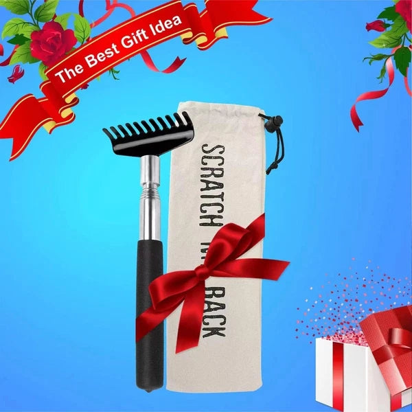 Oversized Portable Extendable Back Scratcher, Upgraded Metal Stainless Black