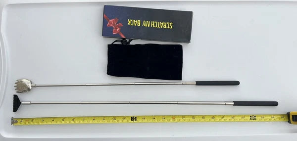 Unique 2 Pack Back Scratcher with Gift Bag - Premium Portable Metal Telescoping