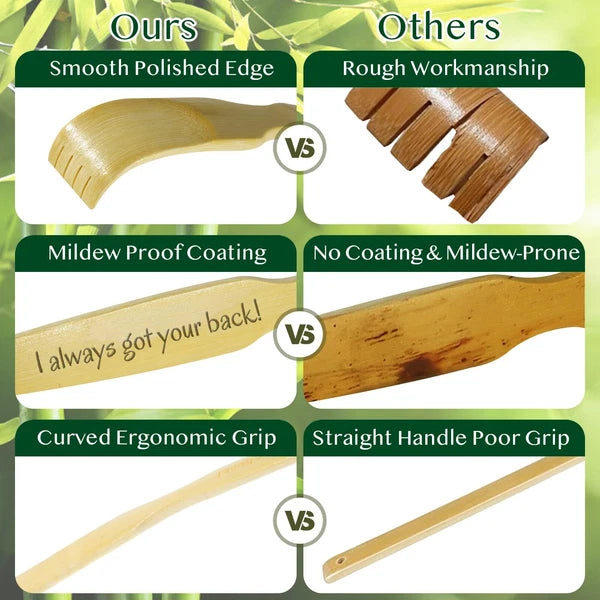 2 Pack Bamboo Back Scratcher Engraved with I Always Got Your Back Long Handle