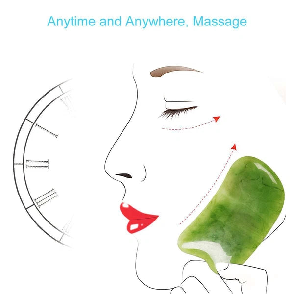 7PCS Jade Gua Sha Board Beauty Facial Roller Set Natural Face Neck Massager Tool