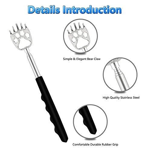 6 Pack Telescoping Back Scratcher Extendable Bear Claw Itch Relief for Back