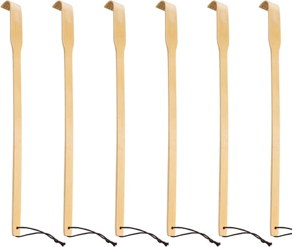Renook Back Scratcher, 16.5In Pack of 6, Traditional Finger-Like Bamboo Wooden
