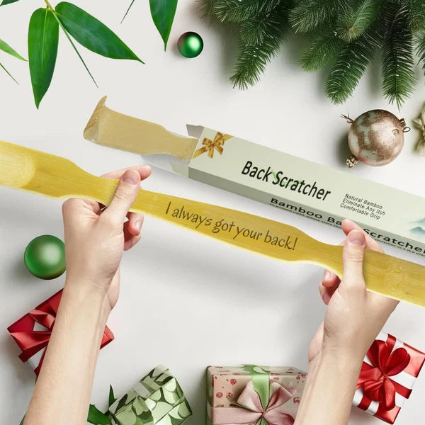 2 Pack Bamboo Back Scratcher Engraved with I Always Got Your Back Long Handle