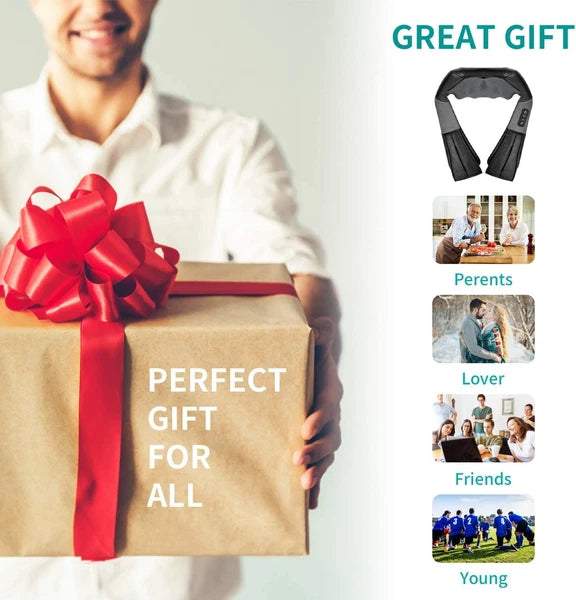 Nekteck Shiatsu Neck Massager with Heat 8 Kneading Nodes Portable Relaxation