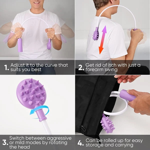 Upgraded Curved Back Scratcher Women 360 Reach Effortless Flexible Backscratcher