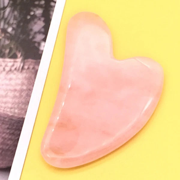 Natural Gua Sha Board Rose Quartz Face Massager Jade Stone Facial Body Scraper