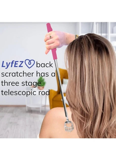 Lyfez Blue & Pink Back Scratchers Pack of 2 Bear Claw Stainless Steel Portable