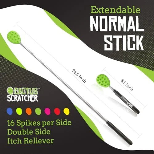 Double Sided Telescoping Back Scratcher Itch Reliever, Extendable Upto 24.5 Inch