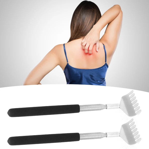 2Pcs Retractable Back Scratcher Portable Stainless Steel Scratching Tool 20‑6 DC