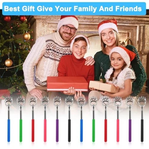 12 Pack Extendable Bear Claw Back Scratcher Bulk, Stocking Stuffers for Men